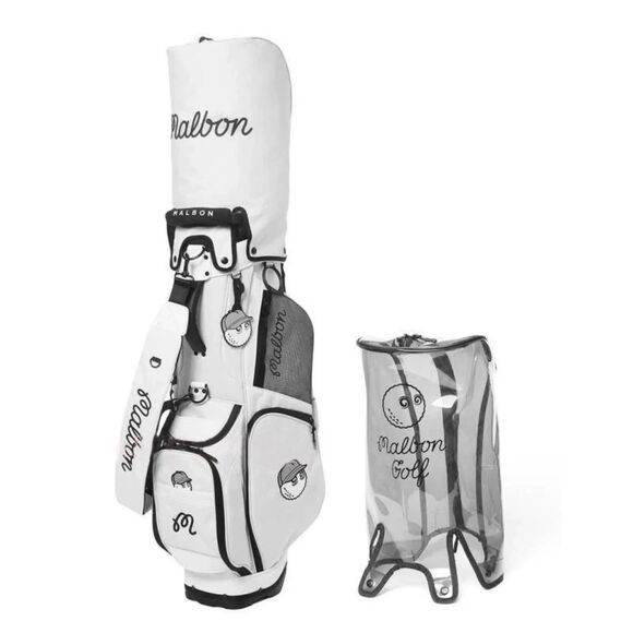 MALBON GOLF Caddy Bag Stand Type Green Black White - Picture 3 of 8